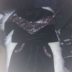Black Sequined 2 Piece Jogger Set