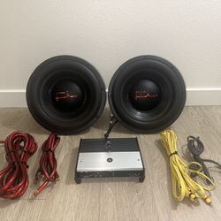 Fi 12” Subwoofer Speakers And JL Audio Amplifier (wires/cables)