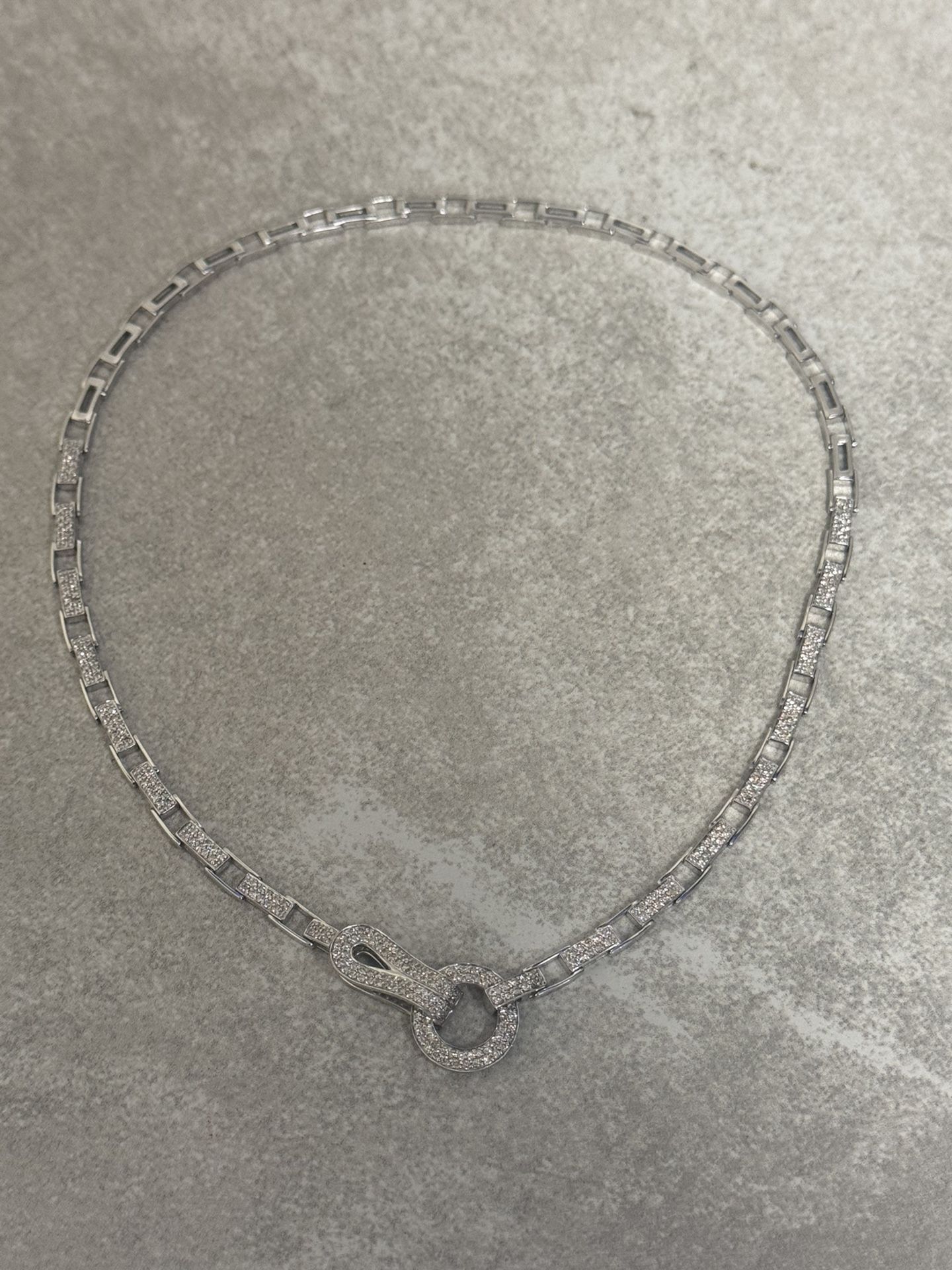 14k White Gold Choker Necklace W/ 7.5TCW Of Diamonds