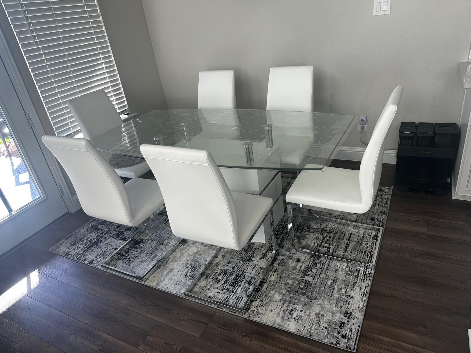 Glass Top Dining Table With 6 Chairs