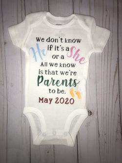 Parents to be onesie pregnancy announcement