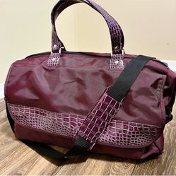 MC Joy Mangano Purple Wine Croc-Embossed Messenger Bag for office or travel