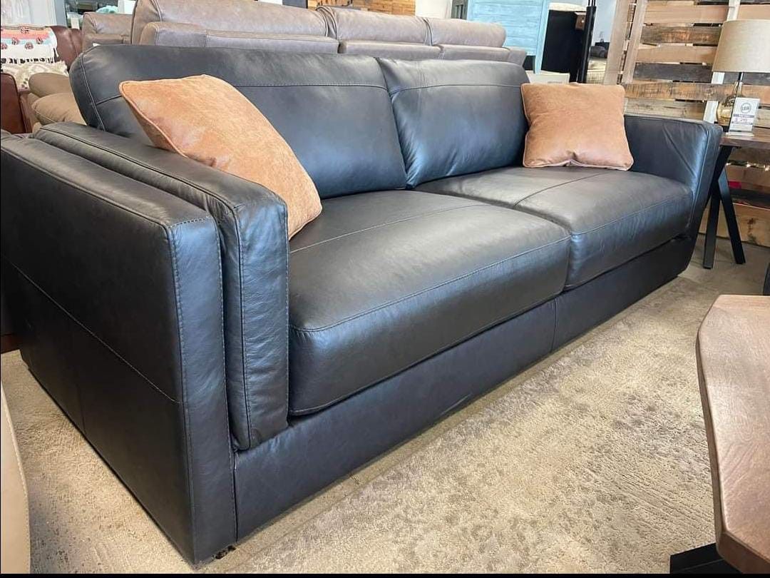 Amiata Onyx  Leather Sofa $899, Loveseat $859, Chair $719, Ottoman $269 