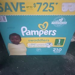 Pampers Size 1 Diapers (210 Count) 