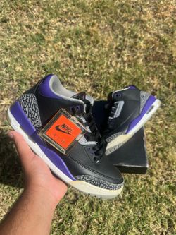 Jordan 3 Black Court Purple