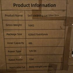 Electric litter box Wi-Fi brand new