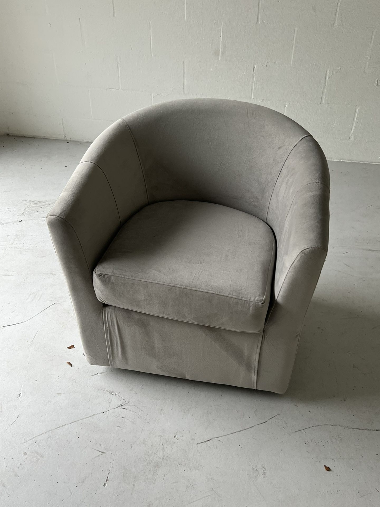 Suede Swivel Chair, Bella Dove