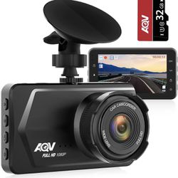 Dash Cam Front with 32GB SD Card, 1080P Dash Camera with Night Vision, Loop Recording, G-Sensor, Parking Monitor, 24 Hours Recording