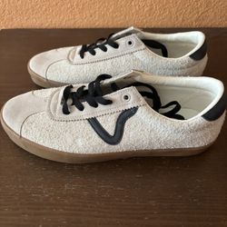 Vans Sport Low White and Black Gum Sole Size 10.5M/12W