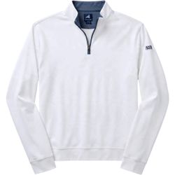 Johnnie-O Mens White Quarter Zip Pullover TRG Logo Sleeve Size Medium