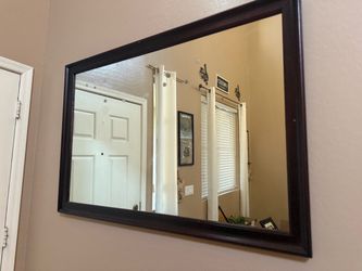 Large Wall Mirror Dark Wood Frame