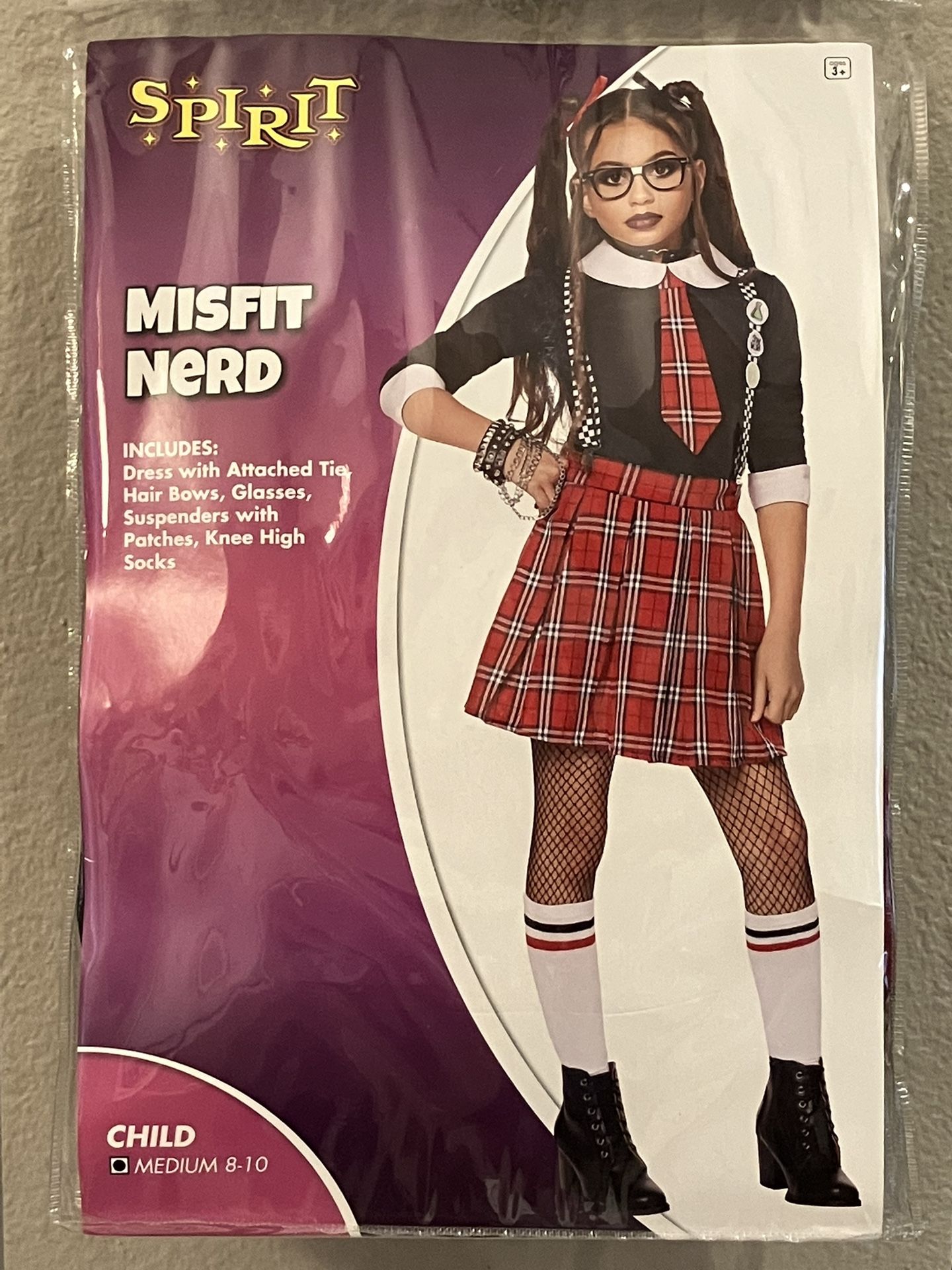 Kids Misfit Nerd Halloween Costume - Size Medium (8-10)