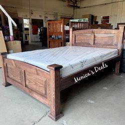 Full Solid Wood Bed With Memory Foam Mattress $440