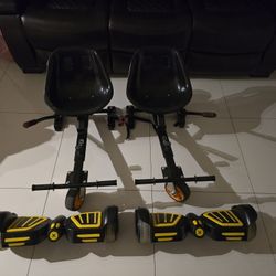 2 Hover Boards And 2 Hover Board Seat Attachments