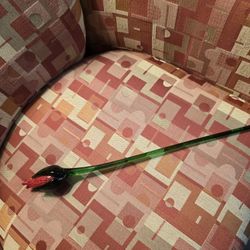 Hand Blown Glass Long Stemmed Rose Bud (THREE AVAILABLE)