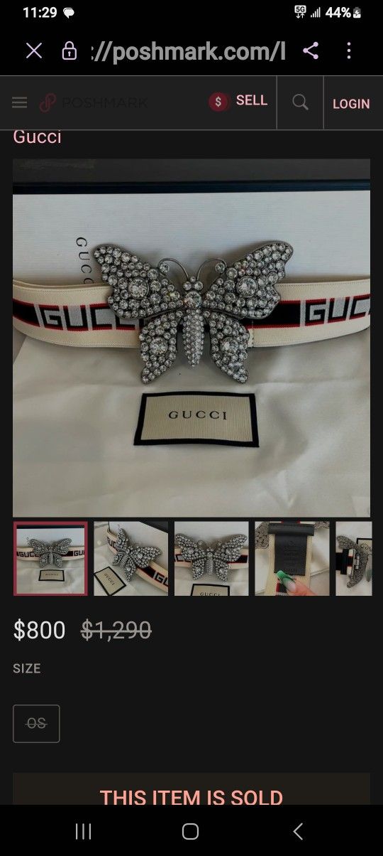 Gucci Butterfly Buckleand Belt