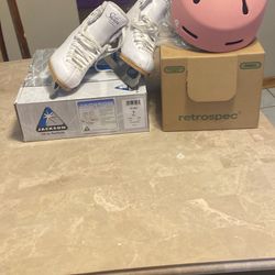 Jackson 380 Ice Skates Size 3 & Small Retrospec Helmet 