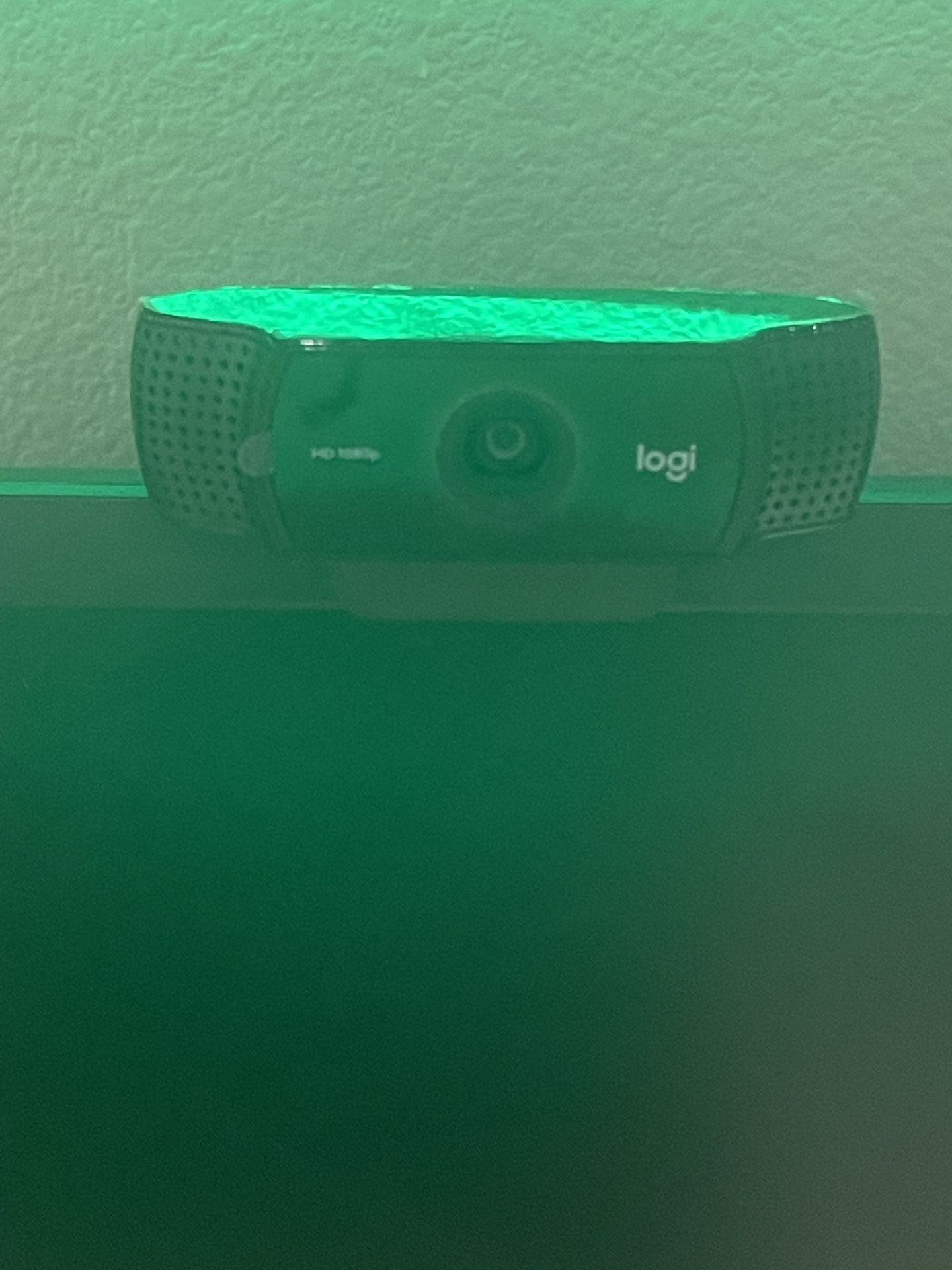 PC And Desk With LED Lights