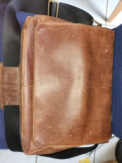 Baseballism leather messenger bag