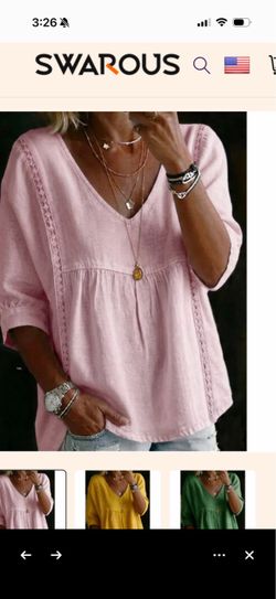 V-Neck Lace Trimmed Tops