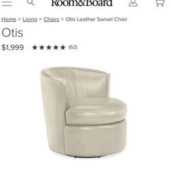 ROOM AND BOARD RH RESTORATION HARDWARE OTIS LEATHER SWIVEL CHAIR MINT: Retail $2346: price per chair
