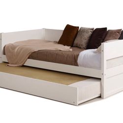 Kareem Twin Solid Wood Daybed W/ Trundle By Red Barrel Studio- White