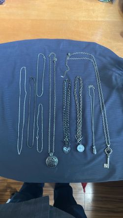 Silver tone necklaces