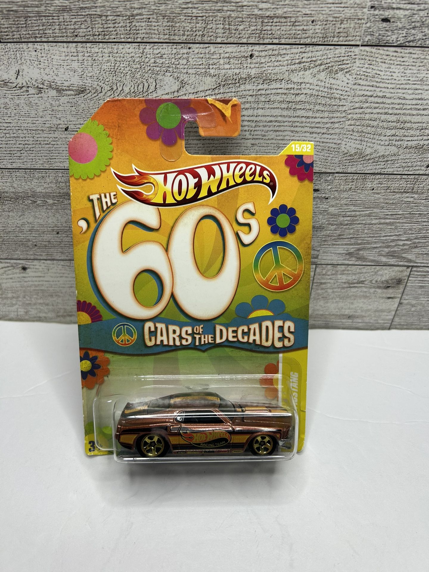 Hot wheels Light Brown ‘1969 Ford Mustang / The 60s Card of the Decades • Die Cast Metal • Made in Malaysia