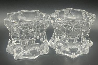 Mikasa Sparkling Star Crystal Candle Holders Votive/Tea Light