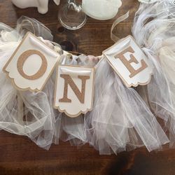 First Birthday High Chair Banner For Girl