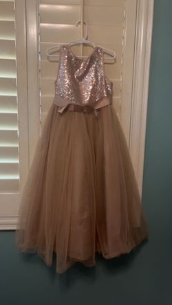 Girls Rose Gold/Gold Formal Dress