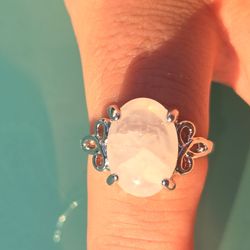 Clear quartz butterfly ring fairy core cottagecore size 9