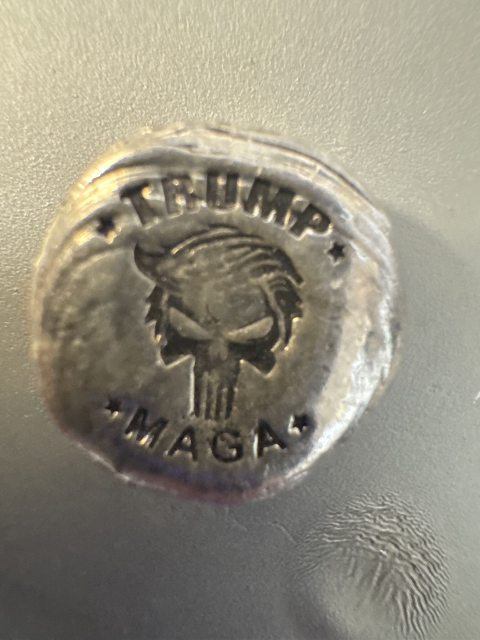 #146 (2 )- 5 Gram .999 Fine Silver Trump MAGA Hand Poured Round – Political Collectible Bullion