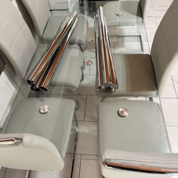 Glass Table  Set With Chairs Good Condition