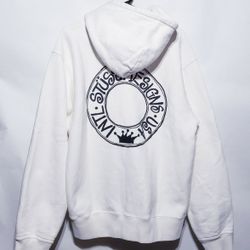 STUSSY BUANA  MENS SHOODIE OFF WHITE  COLOR SIZE LARGE 