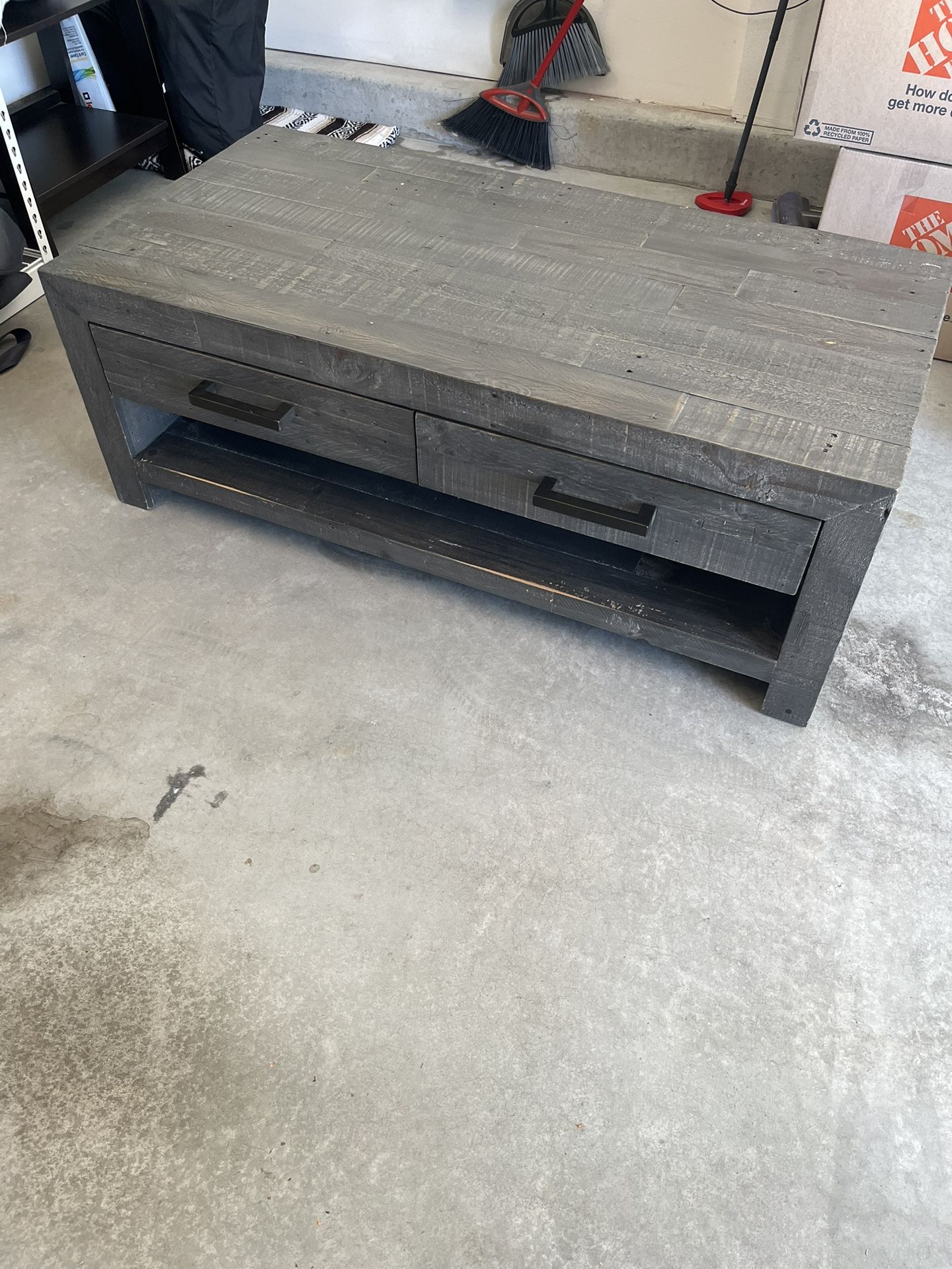 Rustic Grey Coffee Table With Storage