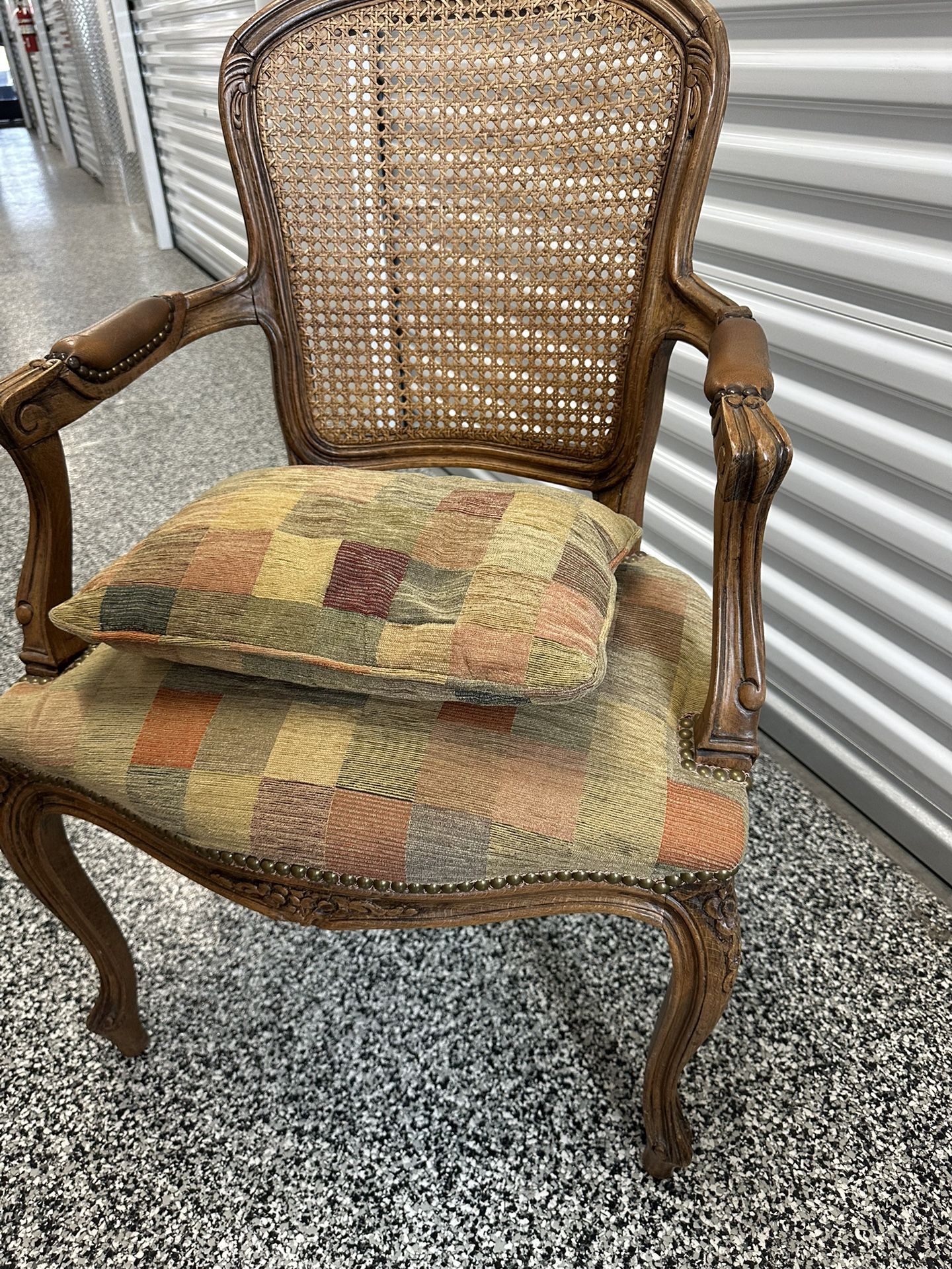 Antique Wooden Chair with Cane Back