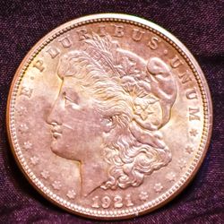 1921 Morgan Silver Dollar Micro S Error Coin