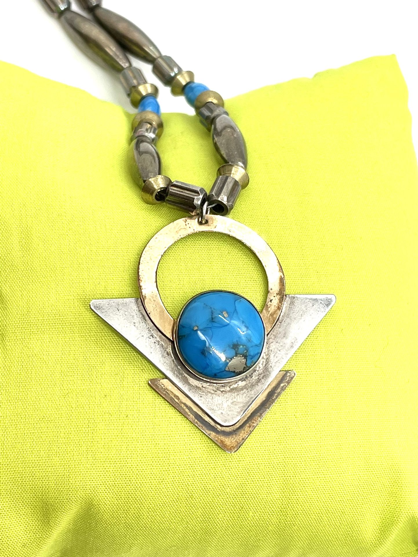 Sterling Signed Turquoise Necklace