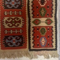 2 Antique Textile Wall Rugs From Perú 