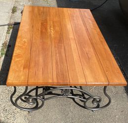 Ethan Allen Legacy Collection Wrought Iron Base Coffee Table 13-8320 and End Table 13-8313