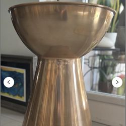 Rose Gold Round Drum Accent Side Table