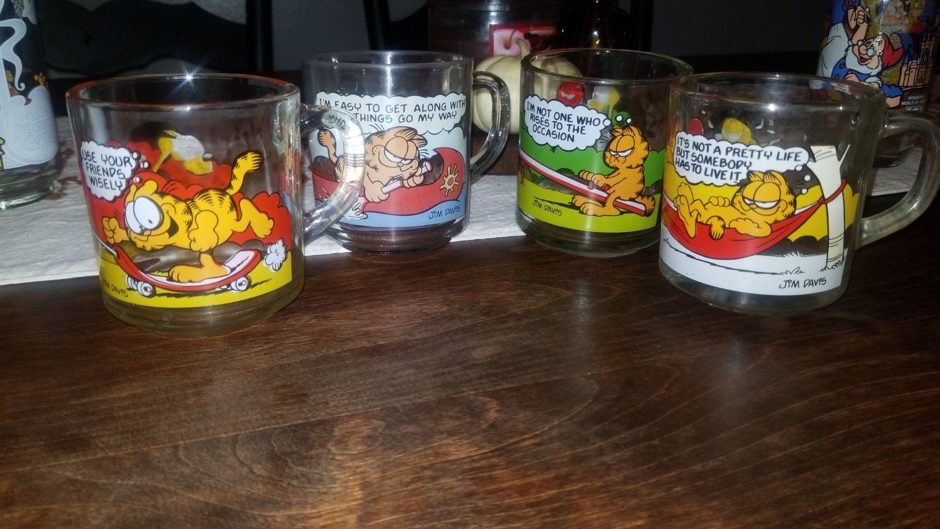 Set of 4 Garfield McDonald's Glass