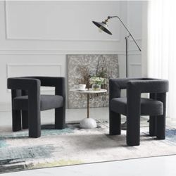 (Set Of 2) 24" Wide Boucle Upholstered Armchair