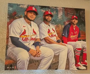 Molina, Pujols, Wainwright MLB Painted Canvas St. Louis Cardinals
