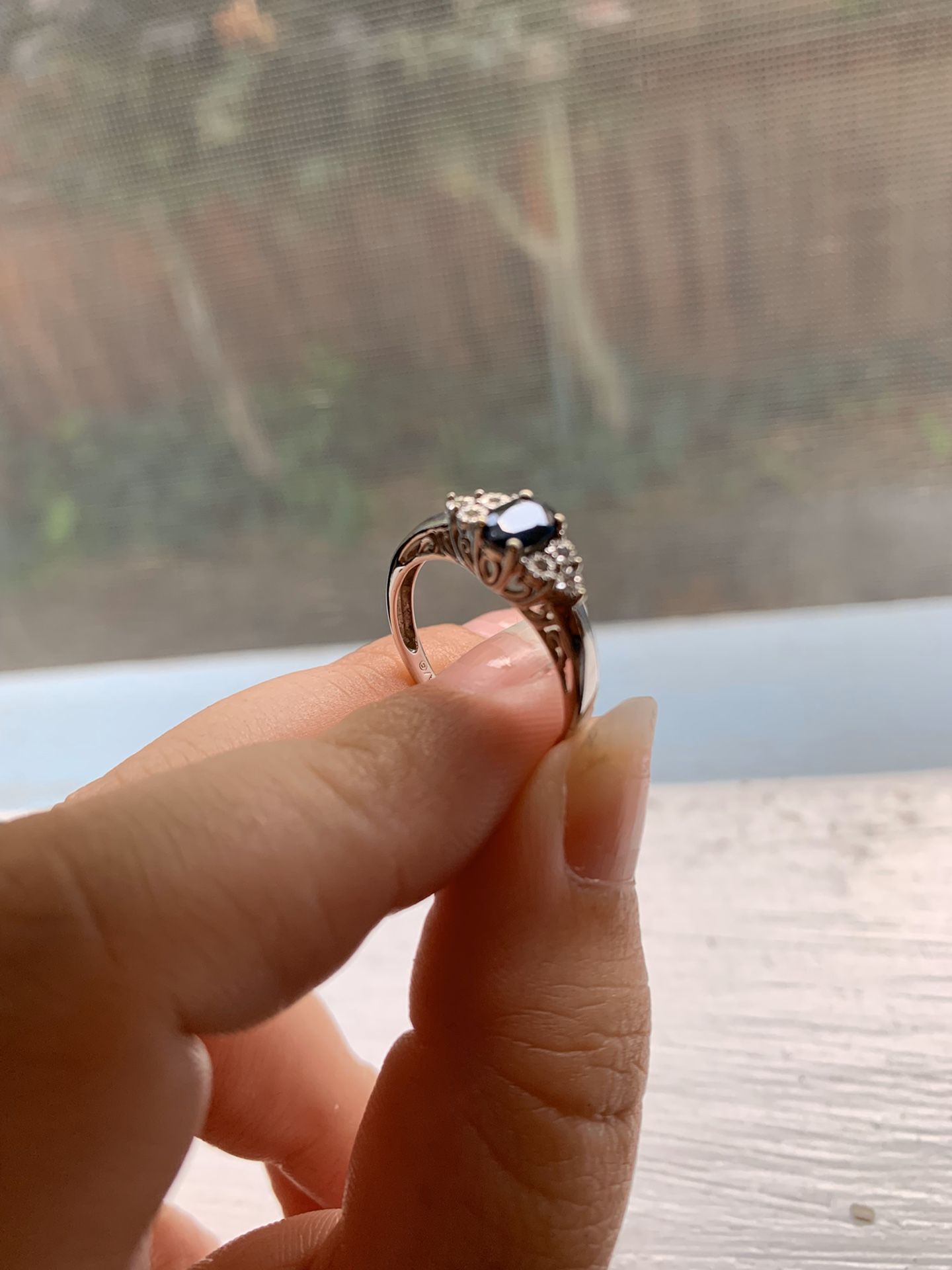 White Gold, Sapphire & Diamond Ring
