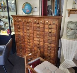 Antique Oak Chest of Drawers. Library Apothecary Bookkeeper's Cabinet