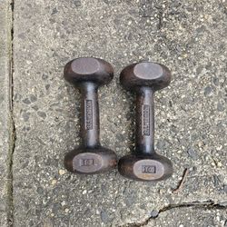 Robert's dumbells 10 pounds each $27 