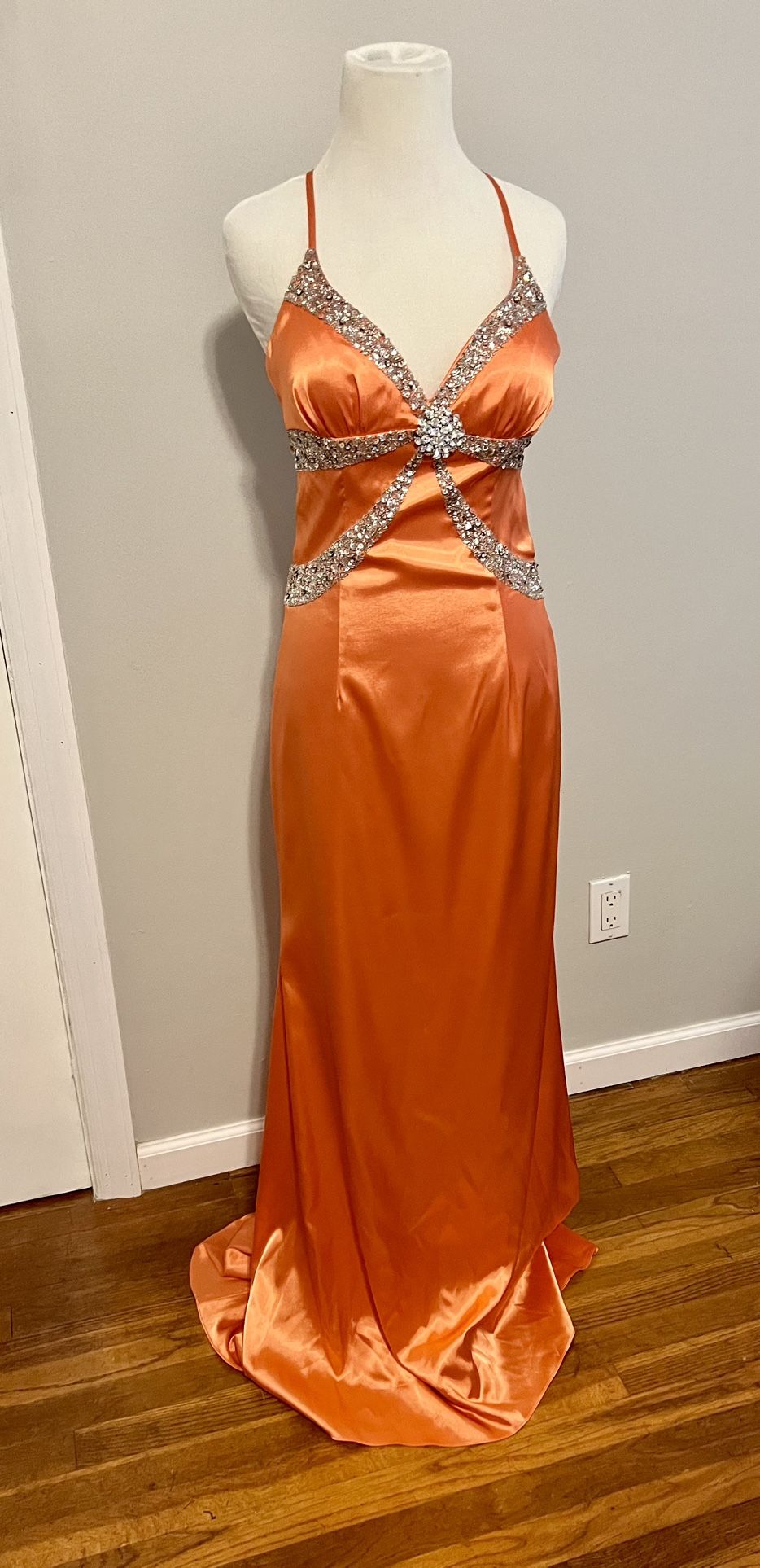 Sean Couture Orange Prom Dress