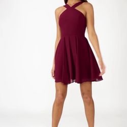 Lulus Prom Burgundy A-line Dress Size XS
